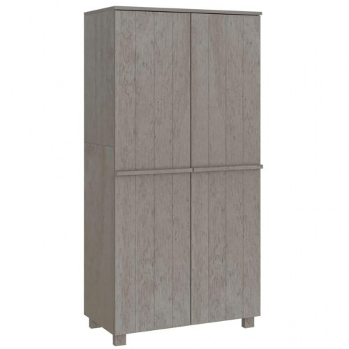 Klædeskab HAMAR 89×50×180 cm - massivt fyrretræ, lysegrå