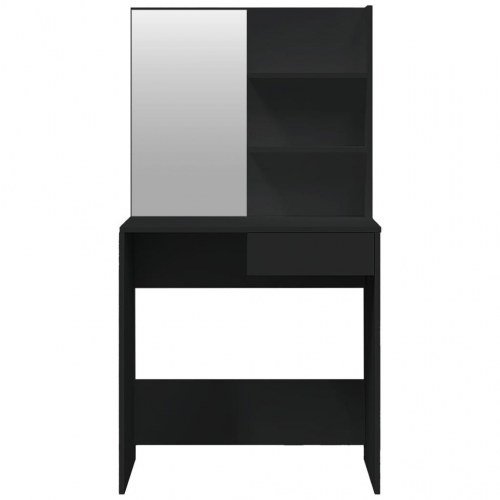 Makeupbord med spejl 74,5×40×141 cm - sort