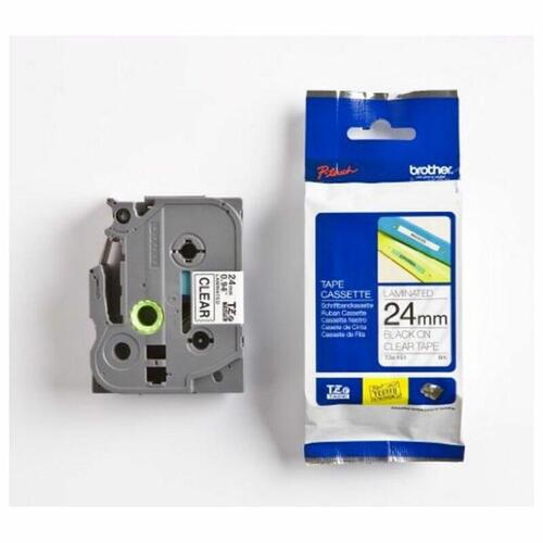 Lamineret tape til mærkningsmaskiner Brother TZE-151 Sort/Gennemsigtig 24 mm x 8 m