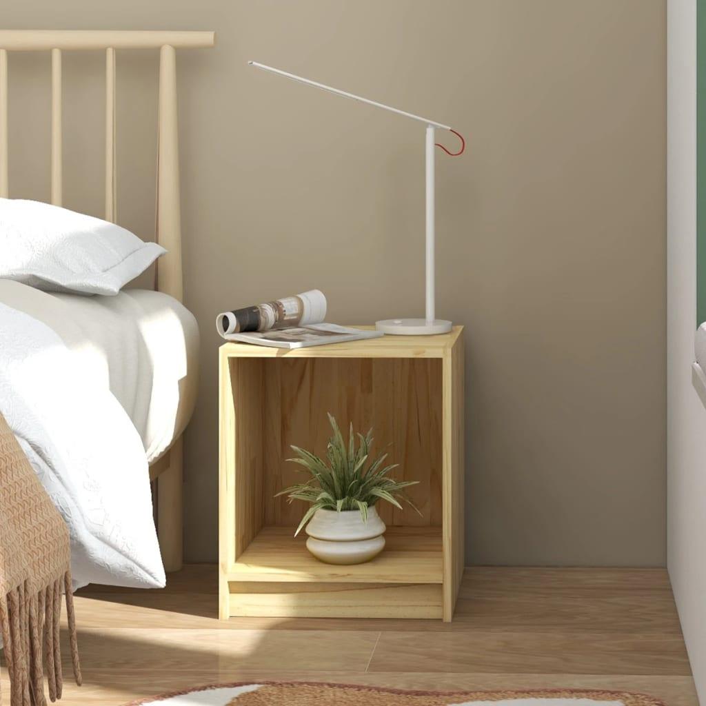 vidaXL sengebord 35,5x33,5x41,5 cm massivt fyrretræ