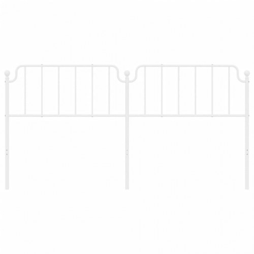 Sengegavl i metal 200 cm - hvid, klassisk design
