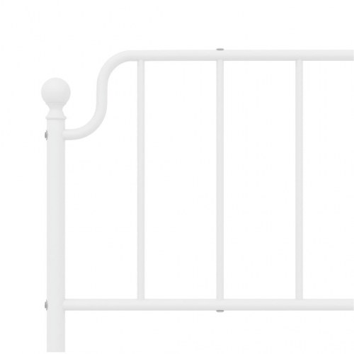 Sengegavl i metal 200 cm - hvid, klassisk design