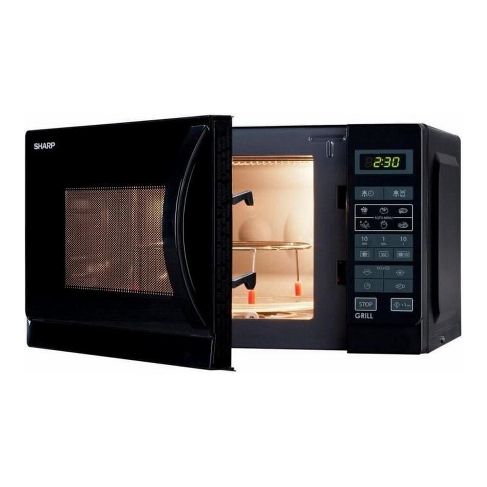 Mikrobølgeovn Med Grill Sharp 742bkw Sort 900 1000