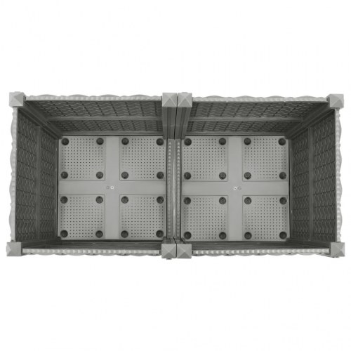 Højbed 80×40×38 cm i polypropylen - lysegrå rattanlook