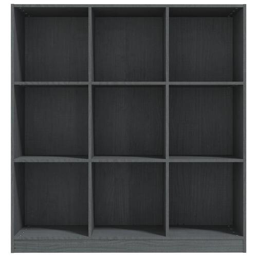 Bogskab/rumdeler 104x33,5x110 cm massivt fyrretræ grå