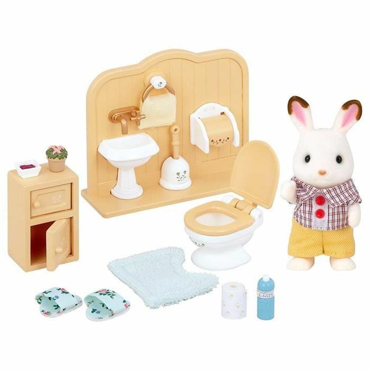 Action Figurer Sylvanian Families Chocolate Rabbit And Toilet Set