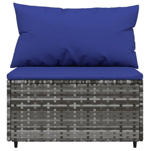 Midtermodul til havesofa med hynde polyrattan grå