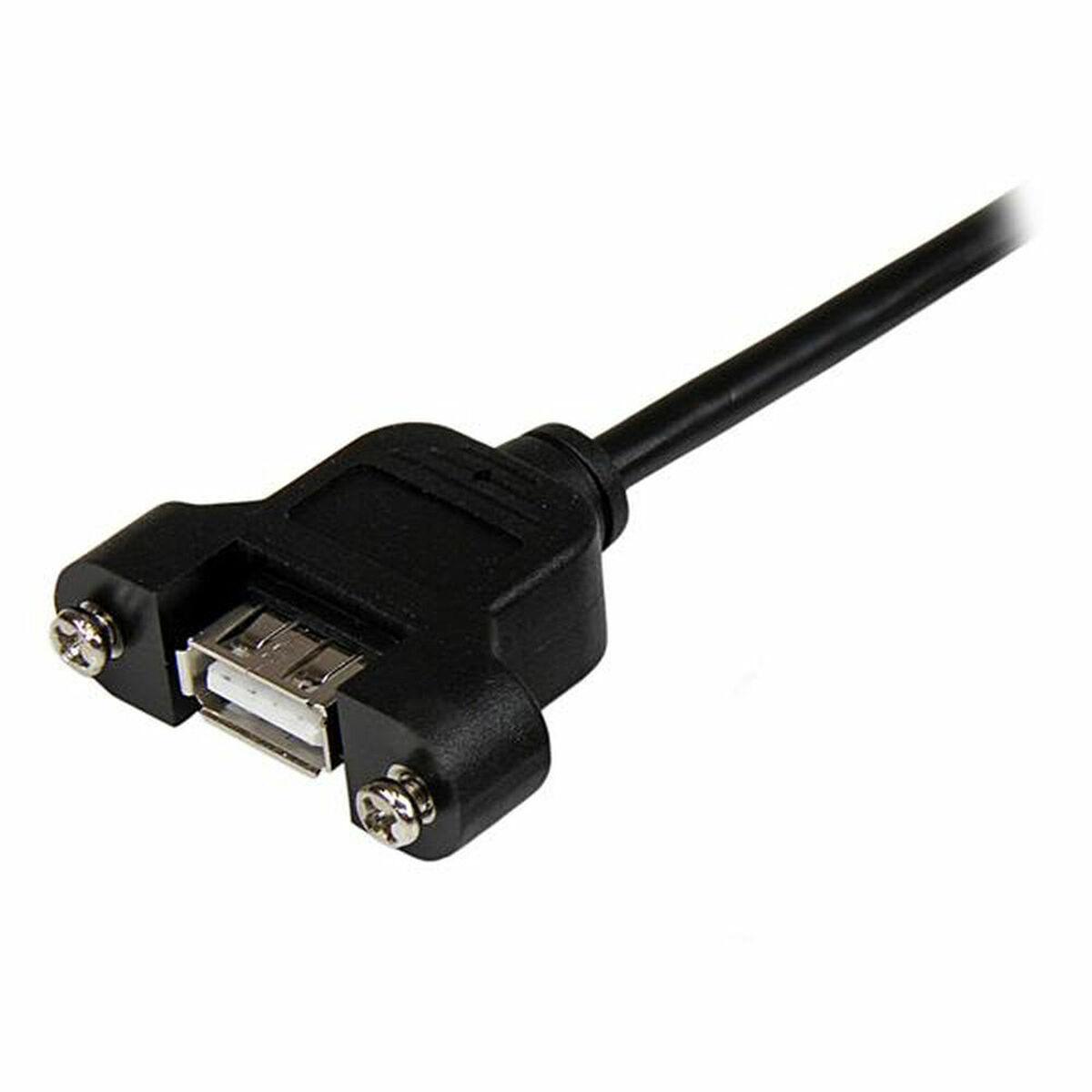 USB-kabel Startech USB A han til panelmonteret USB A hun, 30 cm - sort billede