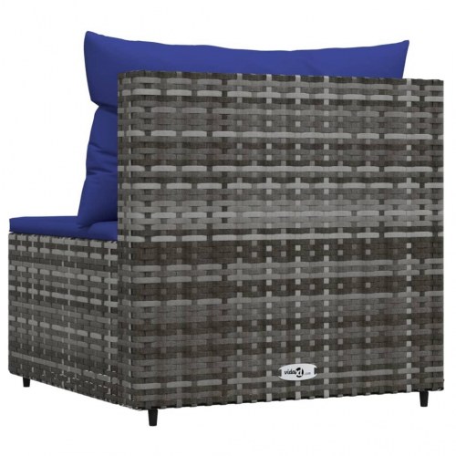Midtermodul til havesofa med hynde polyrattan grå
