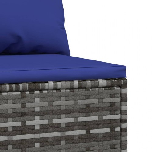 Midtermodul til havesofa med hynde polyrattan grå