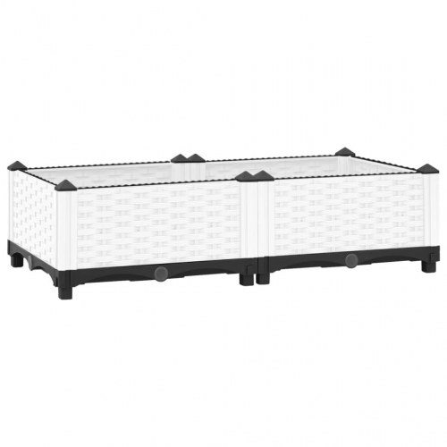 Højbed i rattanlook 80 × 40 × 23 cm - hvid polypropylen