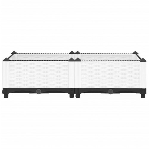 Højbed i rattanlook 80 × 40 × 23 cm - hvid polypropylen