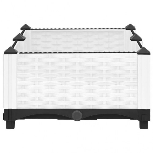 Højbed i rattanlook 80 × 40 × 23 cm - hvid polypropylen