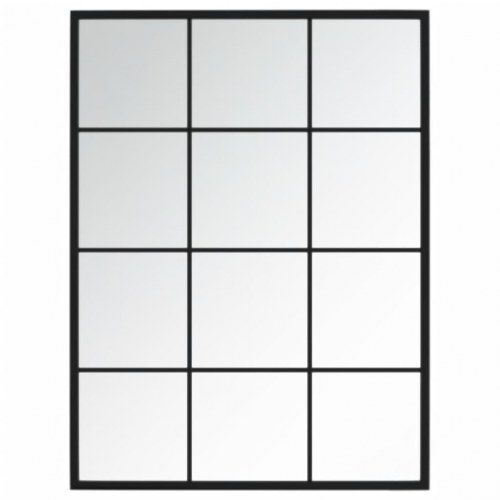 Vægspejl 3 stk. 80 × 60 cm - metal, sort