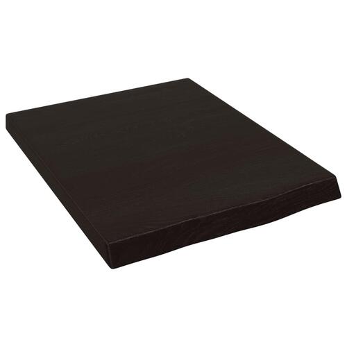 Væghylde 40x50x(2-4) cm behandlet massivt egetræ mørkebrun