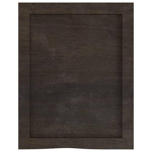 Væghylde 40x50x(2-4) cm behandlet massivt egetræ mørkebrun
