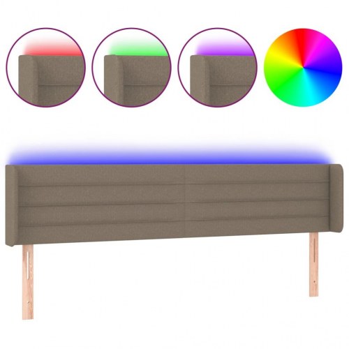 Sengegavl med LED-lys 183 x 16 x 78/88 cm - gråbrun