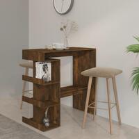 Barbord m. opbevaringsstativ 100x50x101,5 cm spånplade røget eg