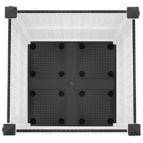 Højbed 40×40×38 cm i polypropylen - hvid plantekasse i rattanlook