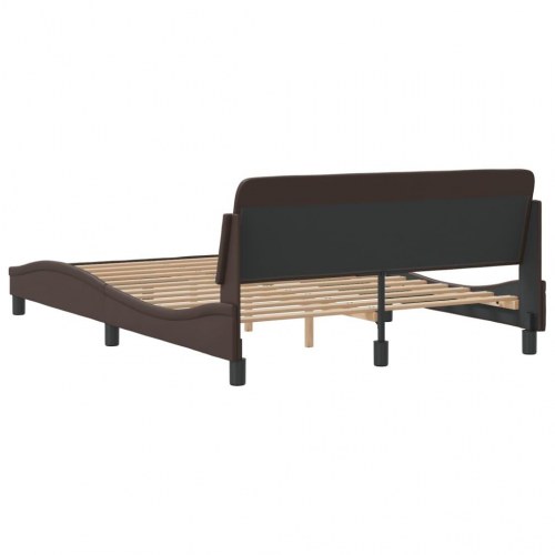 Sengeramme Dover 140x200 cm kunstlæder brun