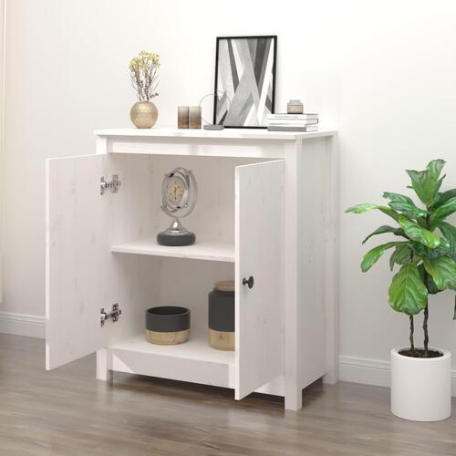 Skænk 70x35x80 cm massivt fyrretræ hvid