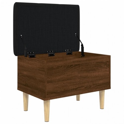 Opbevaringsbænk 62×42×46 cm - brun egetræsfarve med sort hynde