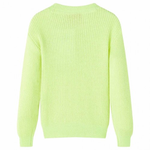 Børnesweater str. 116 - neongul