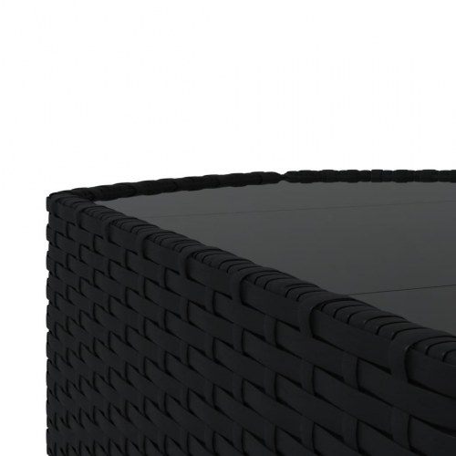 Loungesæt til haven 3 dele med hynder polyrattan sort