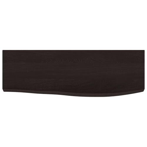 Væghylde 60x20x4 cm behandlet massivt egetræ mørkebrun
