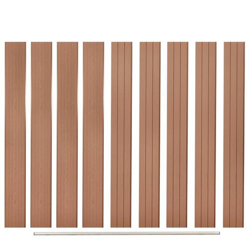 Hegnsbrædder erstatning 9 stk. WPC 170 cm brun