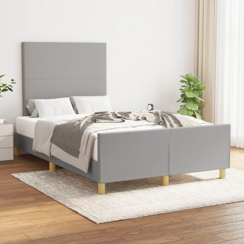Sengeramme med sengegavl 120 x 200 cm - lysegrå