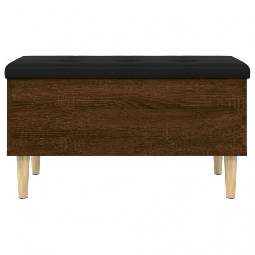 Opbevaringsbænk 82x42x46 cm konstrueret træ brun egetræsfarve