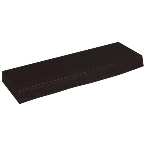 Væghylde 60x20x6 cm behandlet massivt egetræ mørkebrun