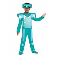 Kostume til børn Minecraft Armor Diamond 2 Dele 7-8 år