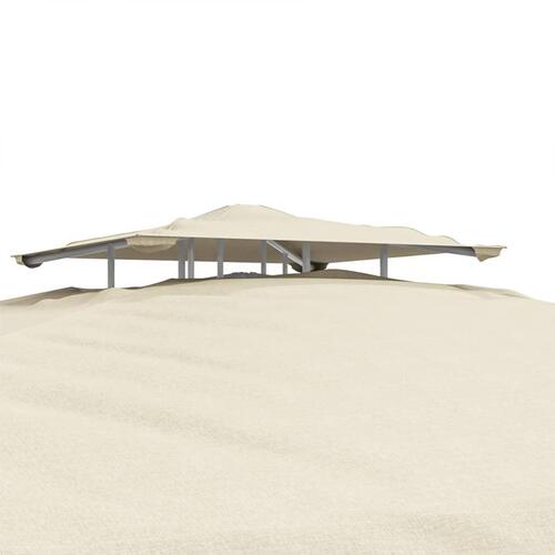 Pavillon med dobbelt tag 3x3x2,68 m stof cremefarvet