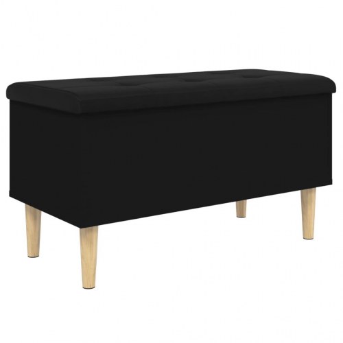 Opbevaringsbænk 82x42x46 cm konstrueret træ sort