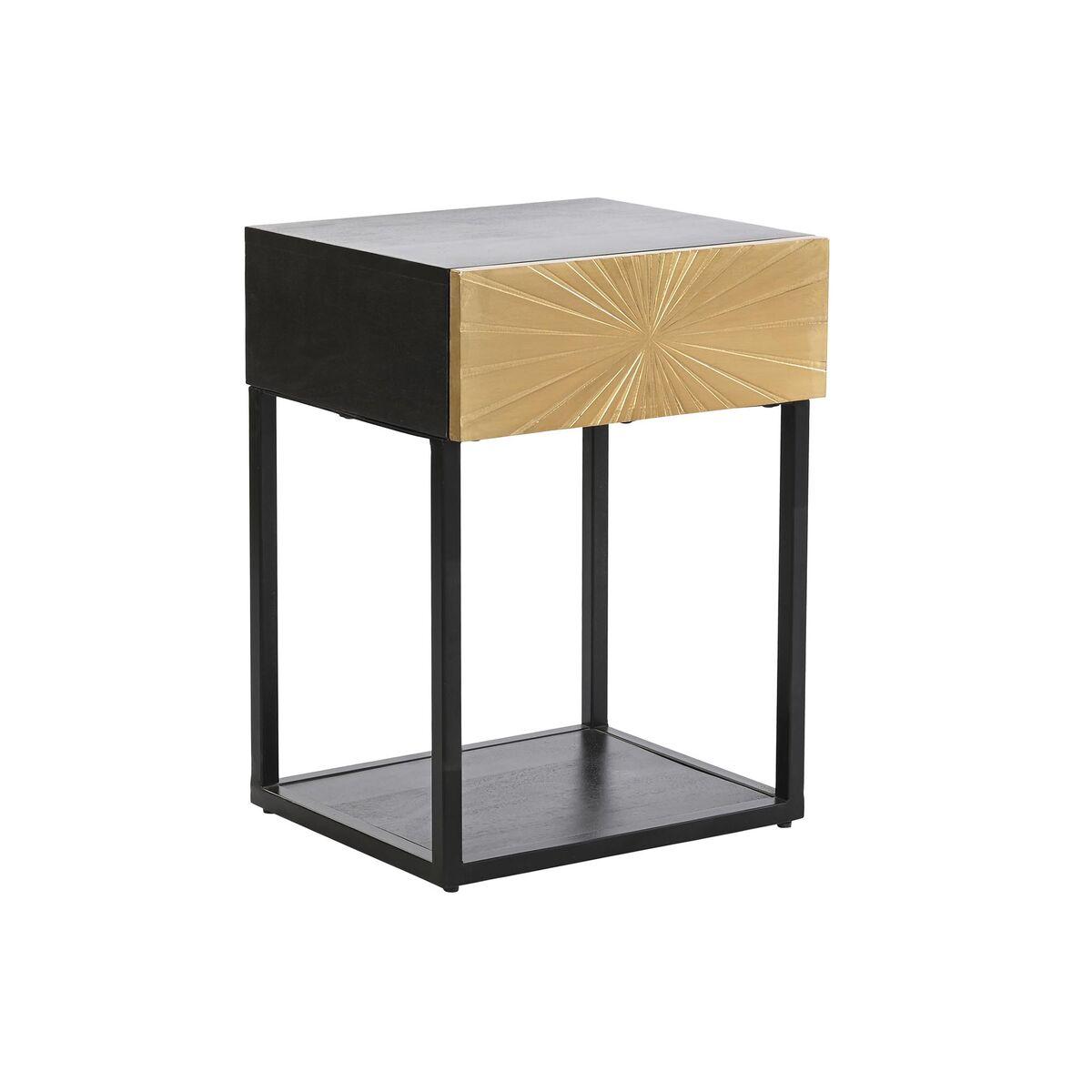 Natbord Gylden Sort Metal Træ