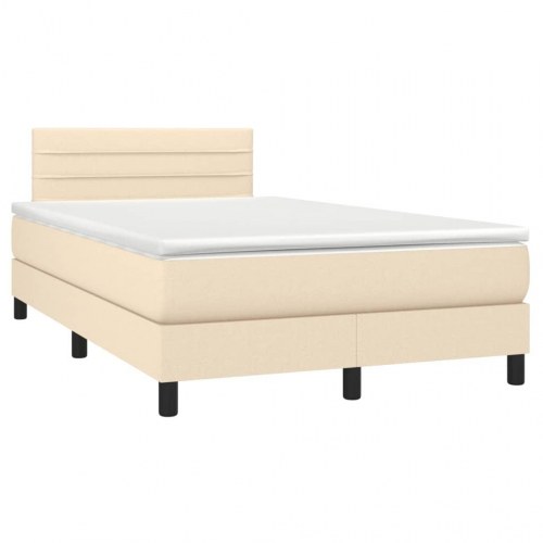 Kontinentalseng med madras 120×190 cm - stof, cremefarvet