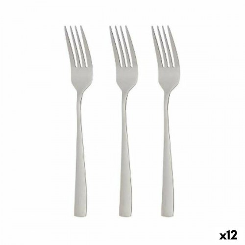 Sæt med Gafler Kinvara KT190017-2 Sølvfarvet Rustfrit stål 2,5 x 21,3 x 0,3 cm (12 enheder)