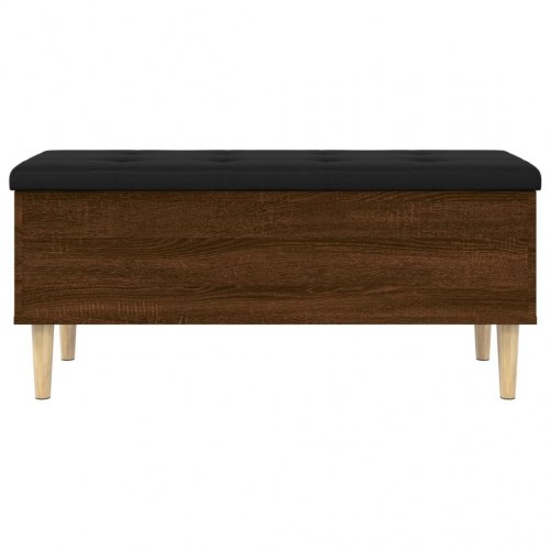Opbevaringsbænk 102x42x46 cm konstrueret træ brun egetræsfarve
