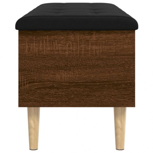 Opbevaringsbænk 102x42x46 cm konstrueret træ brun egetræsfarve