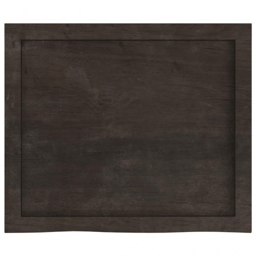 Væghylde i massivt egetræ 60×50×(2-4) cm - mørkebrun, naturlig kant
