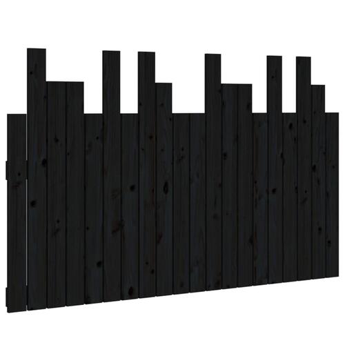 Sengegavl 127,5x3x80 cm massivt fyrretræ sort
