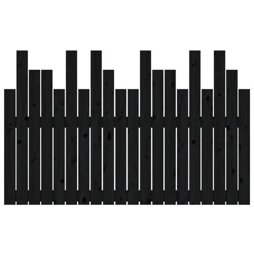 Sengegavl 127,5x3x80 cm massivt fyrretræ sort