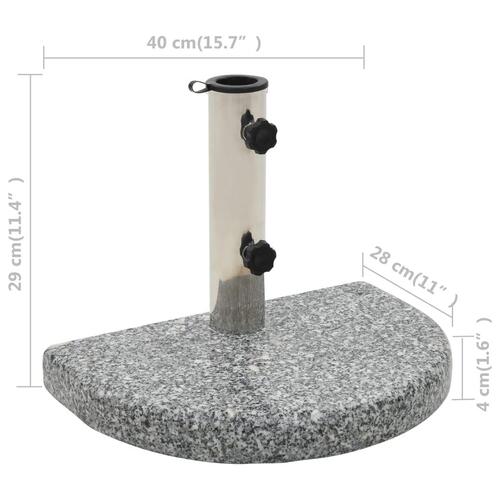 Parasolfod granit 10 kg buet grå