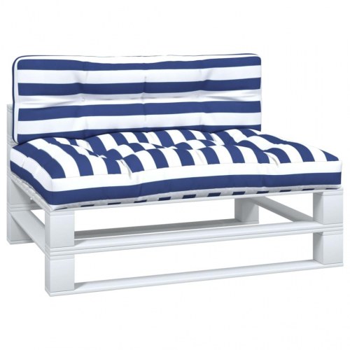 Pallehynder 2 stk. - stribet blå/hvid, vandafvisende polyester