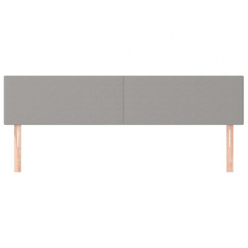 Sengegavl 200 x 5 x 78/88 cm i stof - lysegrå