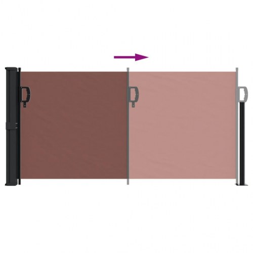 Sidemarkise 100×300 cm - sammenrullelig, brun