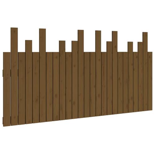 Sengegavl 159,5x3x80 cm massivt fyrretræ gyldenbrun