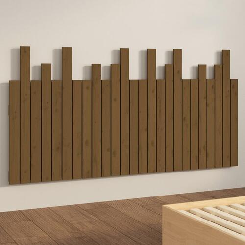Sengegavl 159,5x3x80 cm massivt fyrretræ gyldenbrun